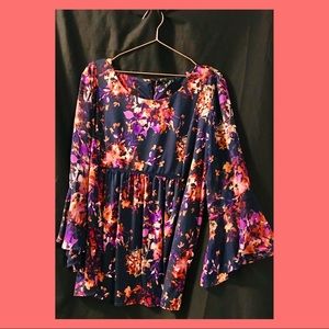 Floral Bell sleeve Blouse